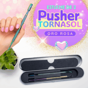 Estuche de pusher x2 Tornasol, Oro Rosa