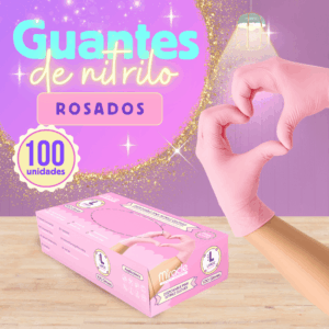 Guantes de Nitrilo Rosa x100